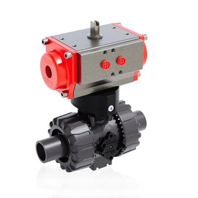 VKDDV/CP NO - Pneumatically actuated DUAL BLOCK® 2-way ball valve DN 10:50