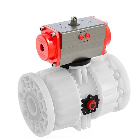 VKDOF - VKDOAF /CP NC - Pneumatically actuated ball valve DN 65:100