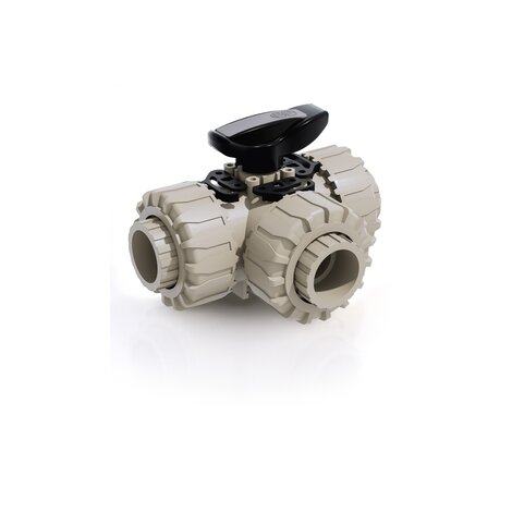 Valvola a sfera a 3 vie DUAL BLOCK® LKDIM DN 10:50 in PP-H