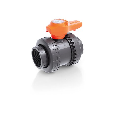 Render della valvola a sfera a 2 vie Easyfit VXEFV - DN 10:50 in PVC-U