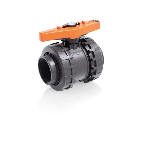 Render della valvola a sfera a 2 vie Easyfit VXEGV - DN 65:100 in PVC-U