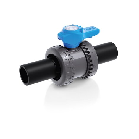 Render della valvola a sfera a 2 vie Easyfit VEEBEV - DN 10:50 in PVC-U