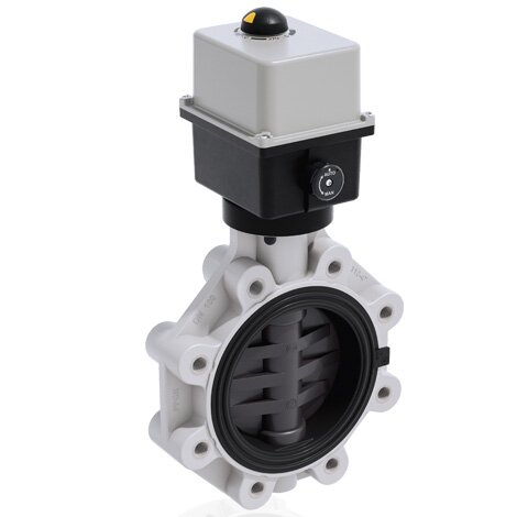 FKOV/CE 90-240V AC LUG ISO-DIN - Electrically actuated butterfly valve DN 65:100