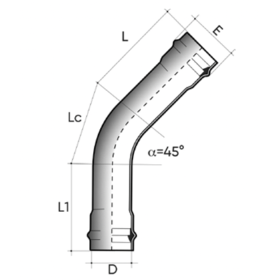 POWER-LOCK bend 45° F/F PN16