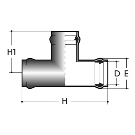 Tee at 90° F/F PN10 Tee at 90° F/F PN10