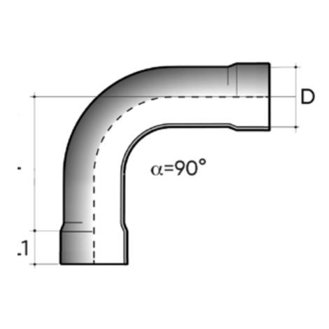 Thermoformed bend R=1.5D 90° F/F PN10 Thermoformed bend R=1.5D 90° F/F PN10