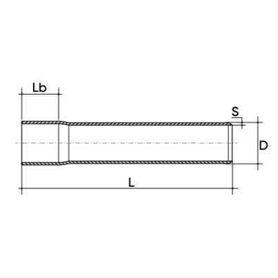Pressure pipe PN10 solvent socket DIN-8061-62