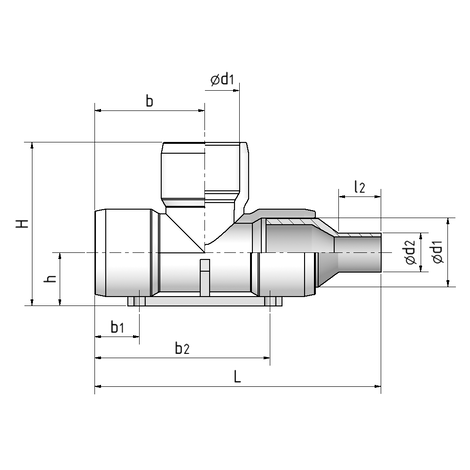 Tee with duck foot, SDR 11