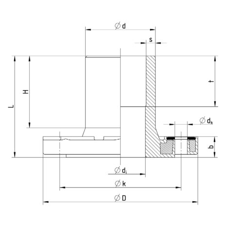 Full faced spigot flange