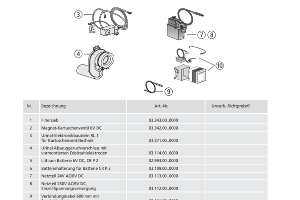 List of spare parts 01.254.00..0000