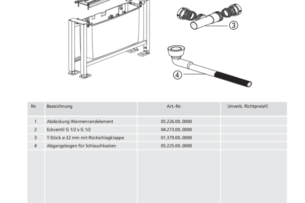 List of spare parts
