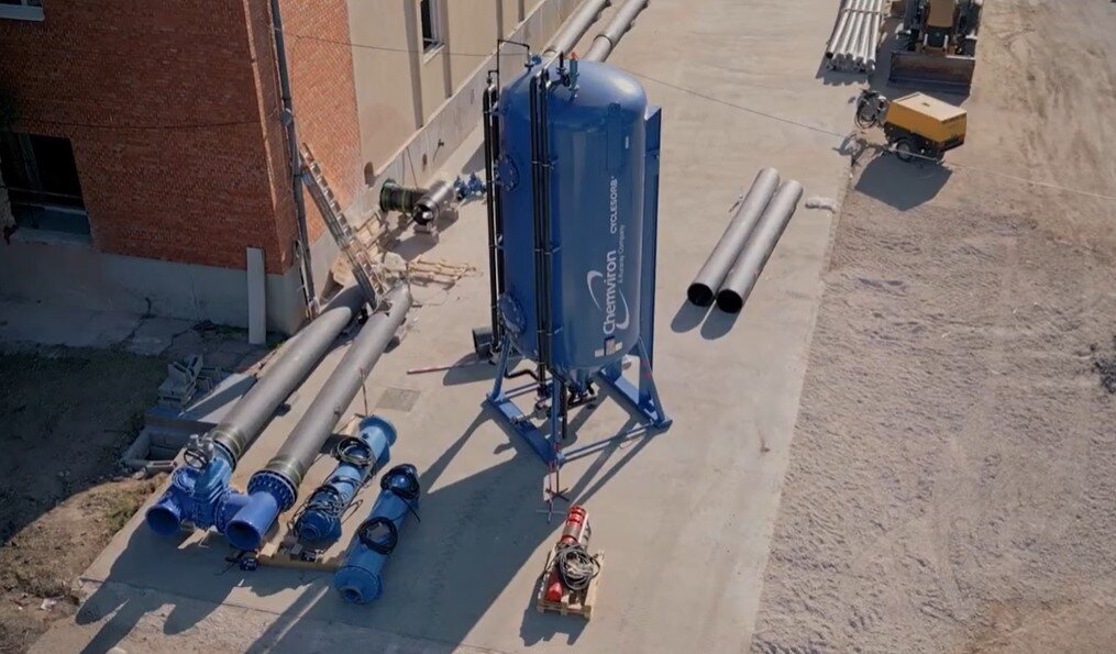 New activated carbon adsorption system, at Balatonszéplak Surface Water Treatment Plant, Hungary