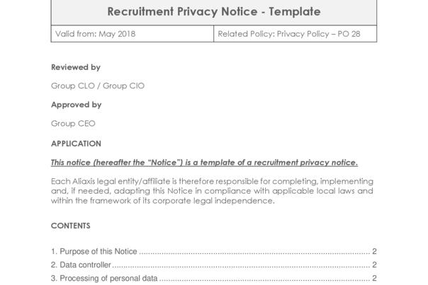 Recruitment Privacy Notice