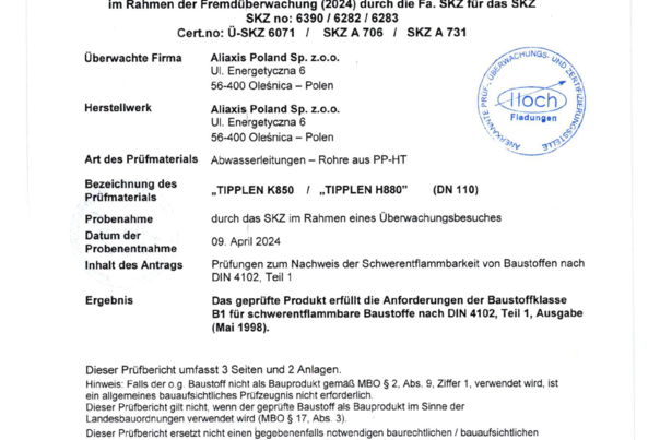 AMAX - ULTRAMAX - HOCH - DIN 4102 - Fire Reaction